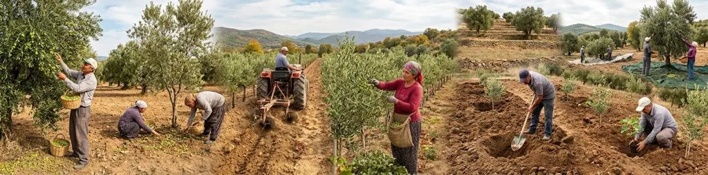 Eylül ayında zeytin bakımı